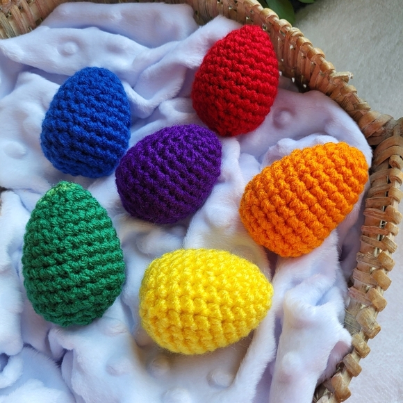 Handmade Other - Crochet Eggs - Rainbow - Set of Six - Handmade